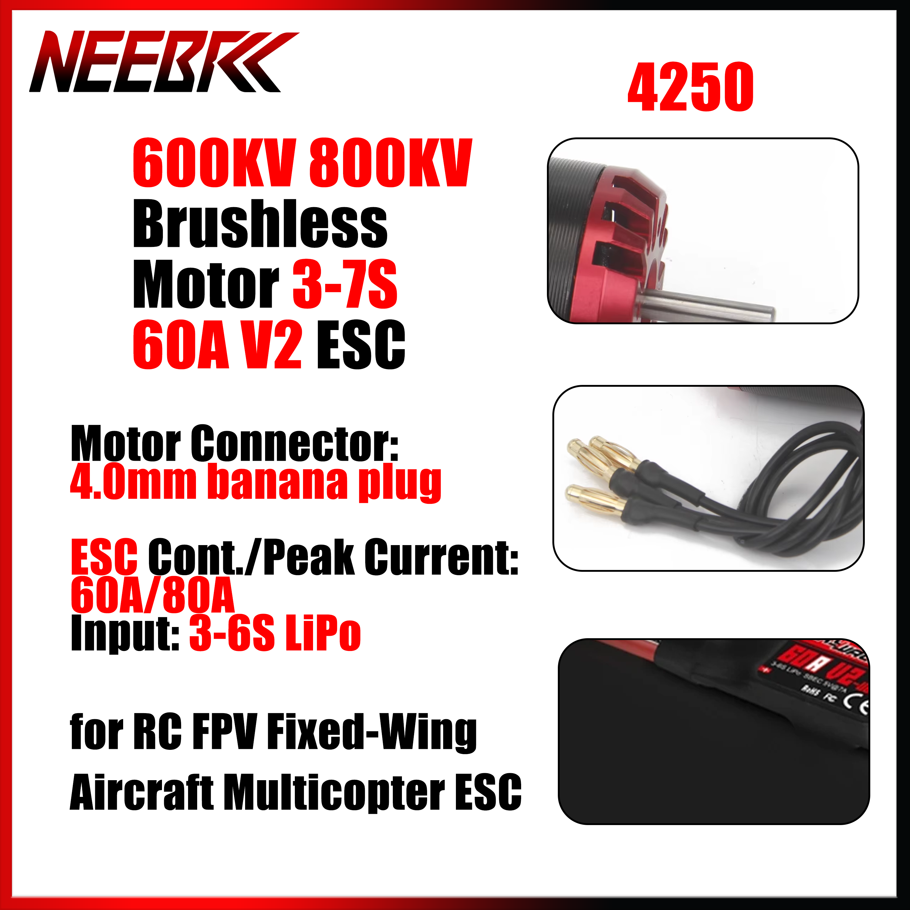 4250 600KV 800KV Racing Drone  - Drone Racing Esc recensie en prijs