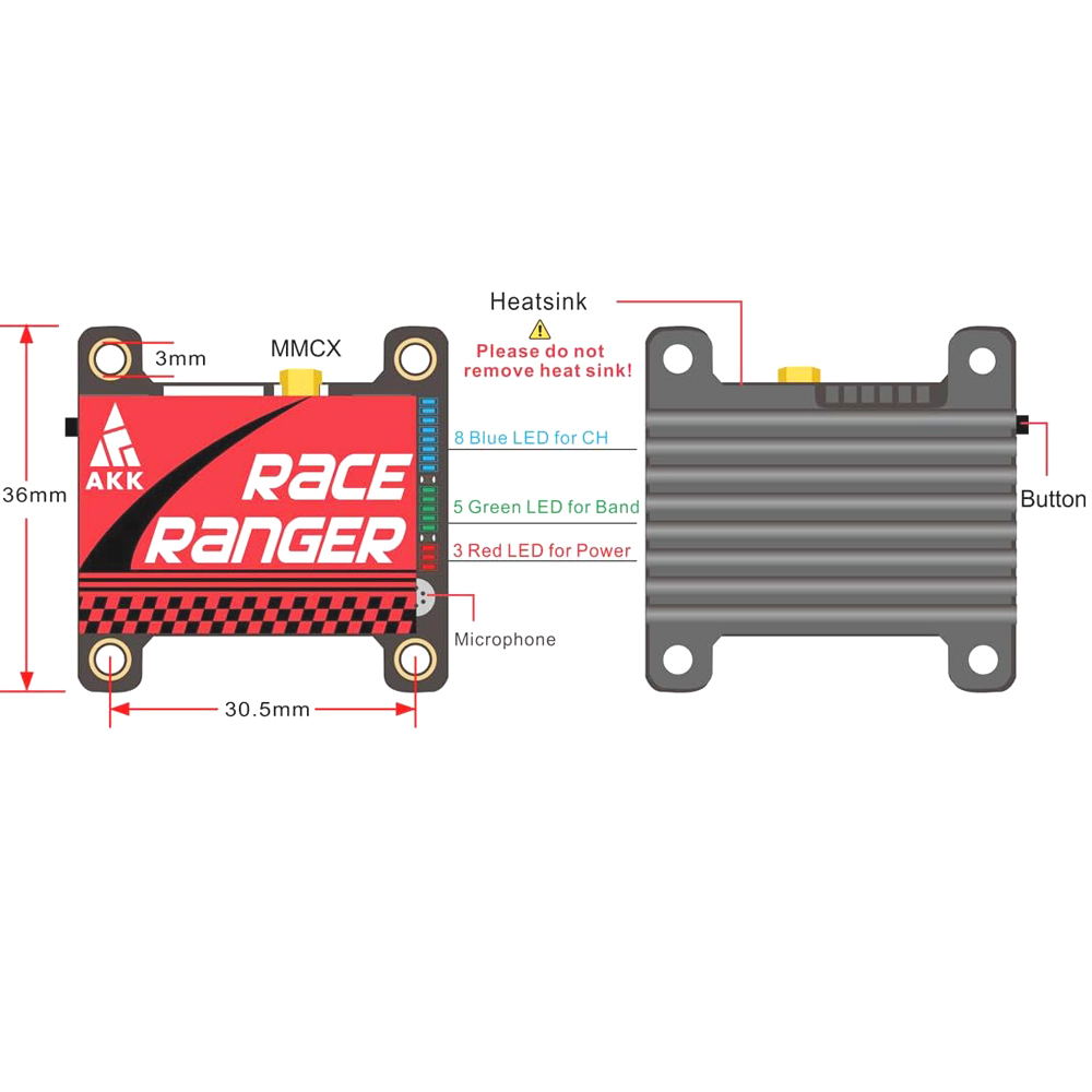AKK 5.8G Long Range VTX FPV Tr - Drone Racing Transmitter recensie en prijs