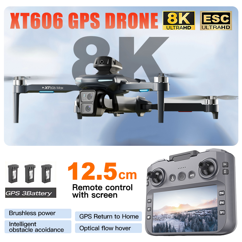 XT606 MAX 3 battery Drone 4k 8 - Drone Racing Motor recensie en prijs