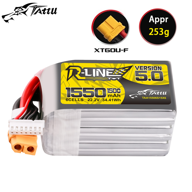 TATTU-R-LINE 5.0 22.2V 1550mAh - Drone Racing Battery recensie en prijs