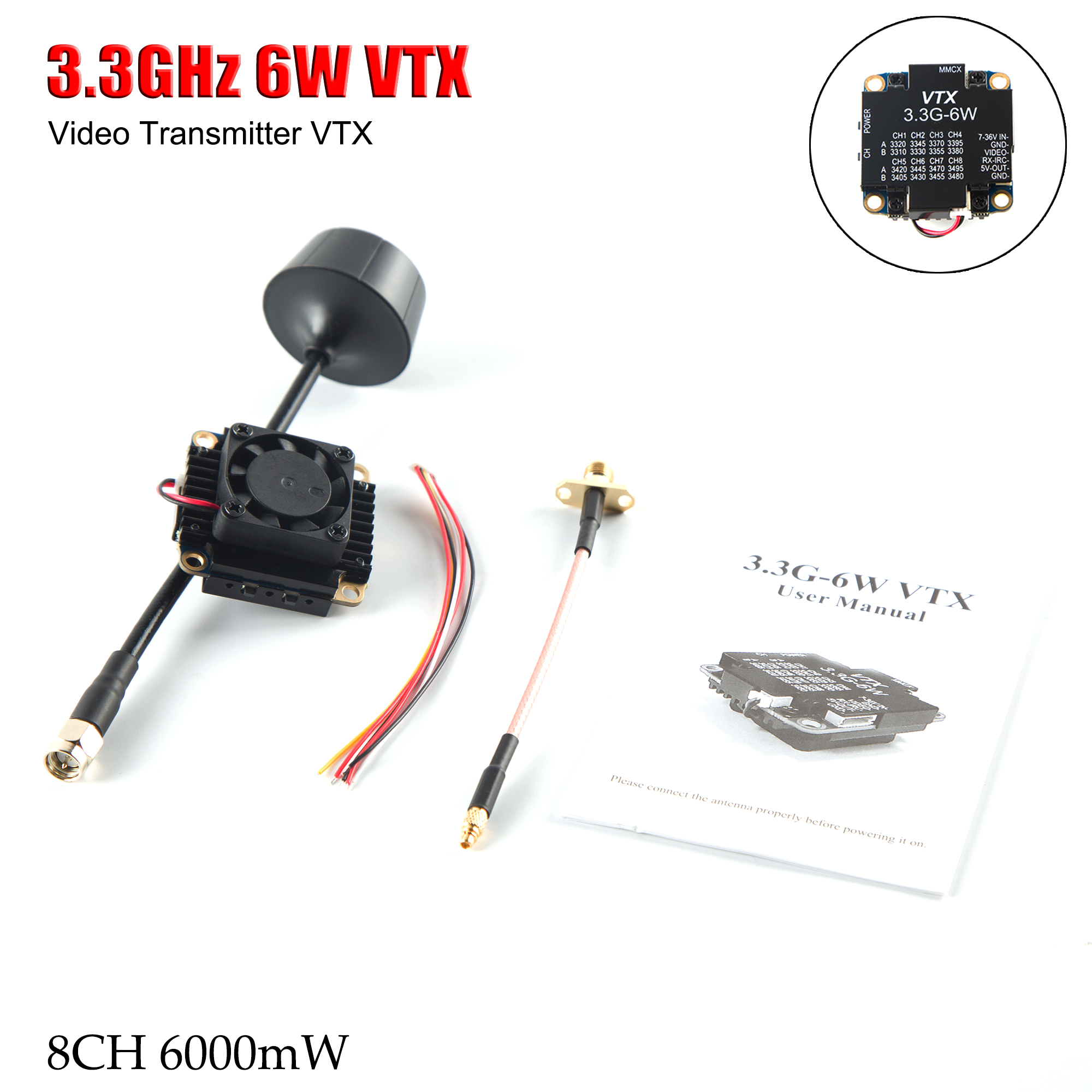 FPV Video Transmitter 3.3G 6W  - Drone Racing Transmitter recensie en prijs