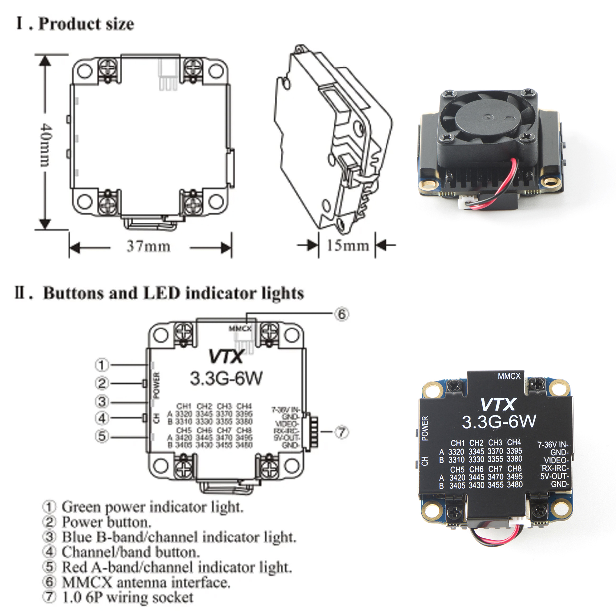 FPV Video Transmitter 3.3G 6W  - Drone Racing Transmitter recensie en prijs
